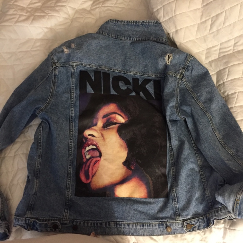 Nicki Minaj H&M  Distressed Jean Jacket